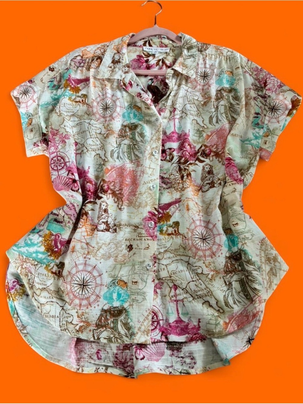 Jane + Delancey cute floral , map , abstract breezy cool short sleeve